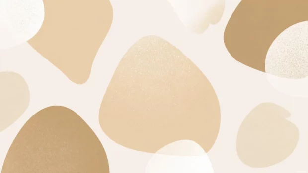 Minimalist soft aesthetic wallpaper with abstract organic shapes in beige and cream tones on a clean background.