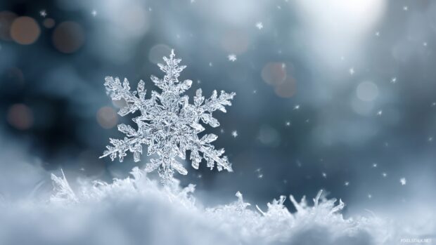 Nature inspired snowflake wallpaper hd that transports you to a serene winter landscape.