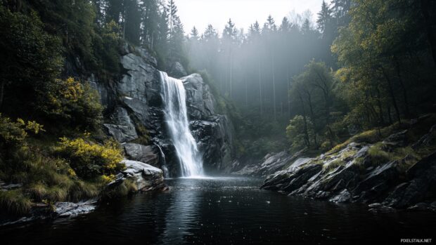 Nature inspired waterfall wallpaper in quality for stunning visuals.
