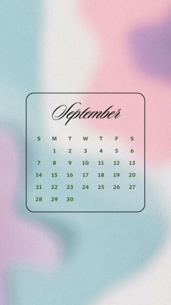 Pastel September 2025 Calendar Wallpapers for Phones.