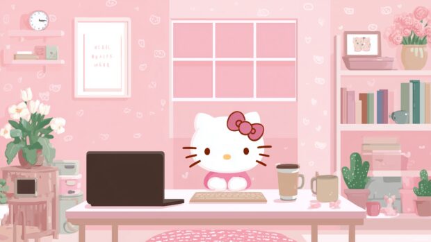 Pink Hello Kitty backgrounds designed to brighten up any desktop space.