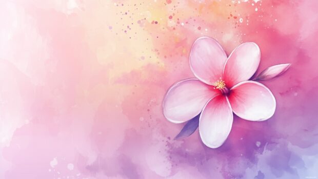 Plumeria watercolor wallpaper with fragrant and artistic watercolor effects.