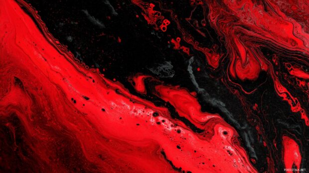 Red black digital art, A vivid representation of abstract forms in deep red and bold black, creating an intense visual journey.