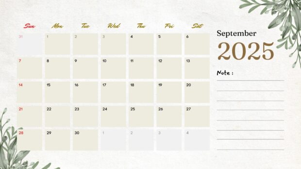 September 2025 Calendar Wallpaper HD free download (1).