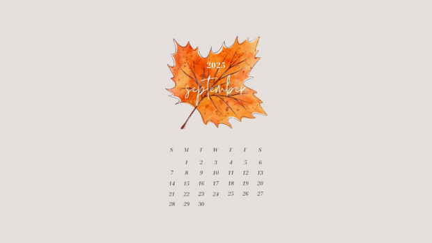 September 2025 Desktop Background with Fall leaves (7).