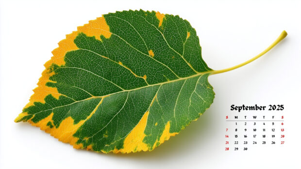 September 2025 Desktop Background with Fall leaves (8).