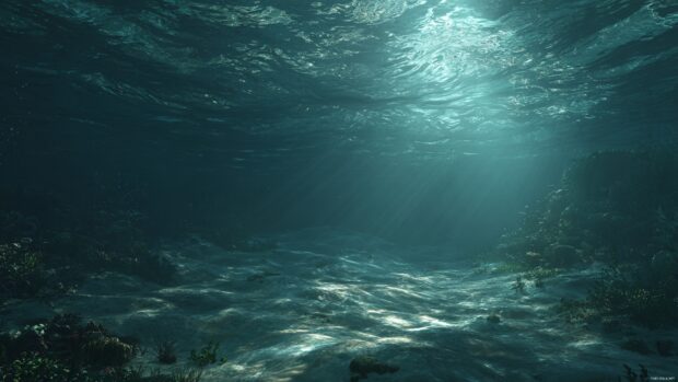 Serene Underwater Wallpaper for Desktop with gentle waves and soft lighting.