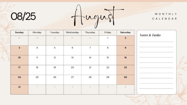 Simple August 2025 Calendar Wallpaper HD (1).