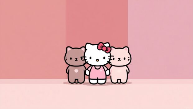 Simple Hello Kitty backgrounds for desktop lovers who appreciate minimalist styles.