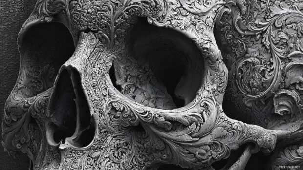 Skull wallpapers hd free download featuring intricate details and textures.