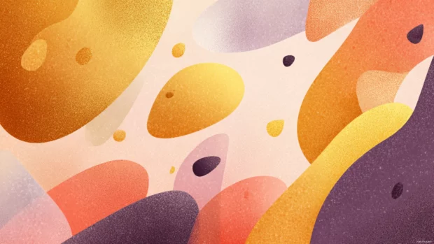Soft background filled with abstract shapes and subtle gradients in warm, comforting hues.