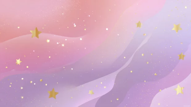 Soft gradient PC wallpaper featuring smooth transitions between blush pink and lavender with floating stars, whimsical effect.