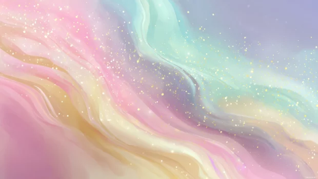 Soft pastel desktop wallpaper composed of gentle gradients flowing into each other with a hint of glitter accent, soothing ambiance.