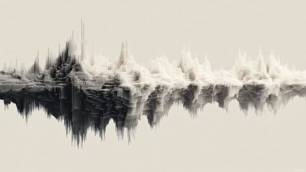 Soundwave Backgrounds, A high resolution representation of sound waves, intricately detailed and visually striking against a clean backdrop.