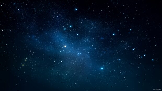 Starry backgrounds, A deep blue night sky littered with brilliant, shining stars, creating a vast and infinite atmosphere.