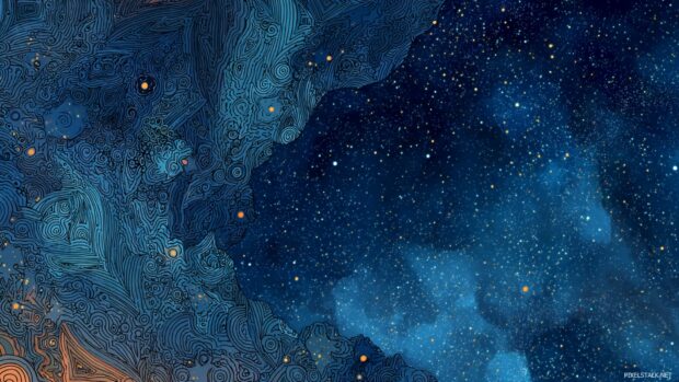 Starry night wallpapers hd download options available with intricate patterns and celestial designs.