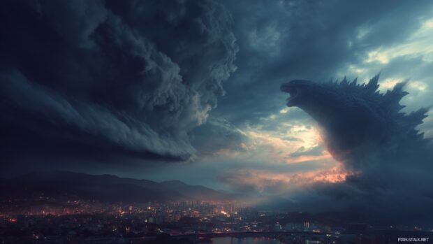 Stunning Godzilla desktop backgrounds featuring dynamic scenes from the movies.