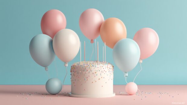 Stylish happy birthday wallpaper hd available for download with a minimalist design approach.