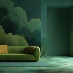 Surreal dreamscape in green hues featuring abstract green wallpa