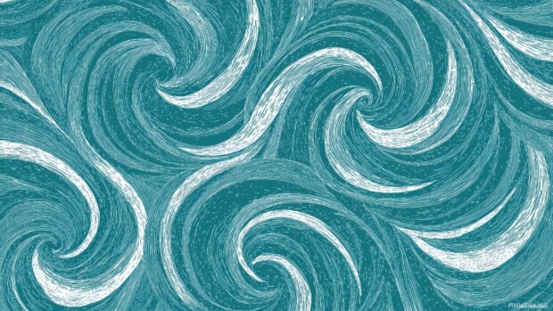 Teal wallpaper designs, A stylish abstract design of swirling teal shapes, radiating energy and movement.