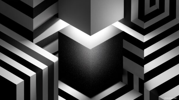 Trendy cool backgrounds hd highlighting a minimalistic black and white design with geometric patterns.