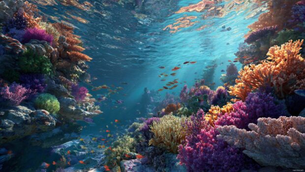 Underwater Wallpaper for Windows highlighting a vibrant underwater landscape.