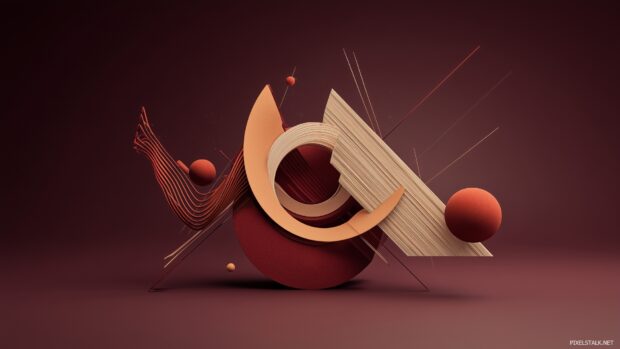 Unique awesome wallpaper desktop hd blending 3D elements with minimalist design.
