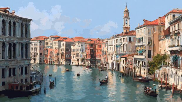 Venice Italy Wallpapers Art combining modern techniques with classic scenes.