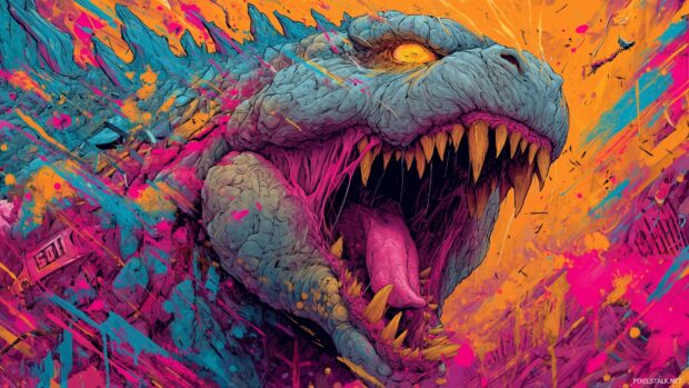 Vibrant Godzilla fan art wallpapers for desktop capturing the creativity of the community.