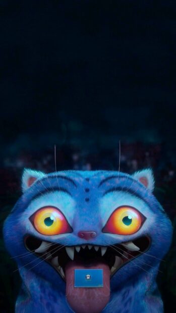 Vibrant KPop Demon Hunter Cat Fantasy Phone Wallpaper.
