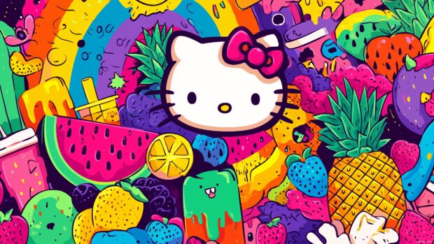 Vibrant and colorful Hello Kitty backgrounds for desktop to inspire creativity.