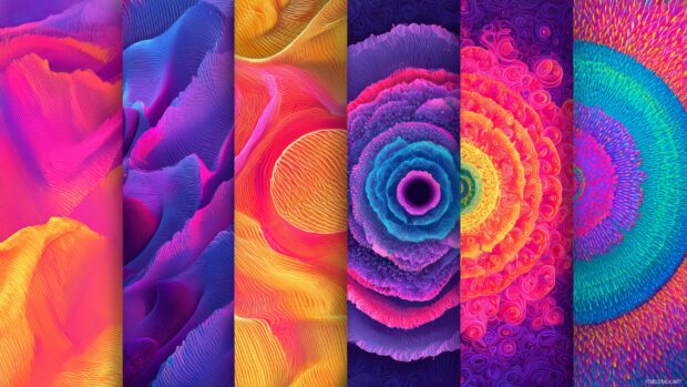 Vibrant digital art backgrounds, An enchanting fusion of bright colors and hypnotic patterns that draw the eye in.