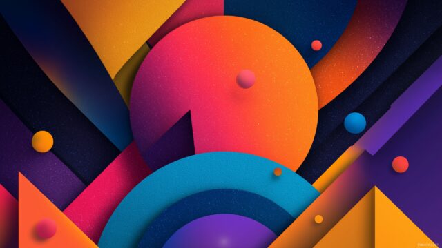 2560 X 1440 Wallpaper High Definition, An Abstract Design With Geometric Shapes And Vivid Colors That Evoke Creativity