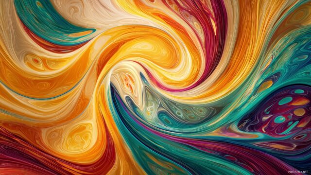 Abstract Mac OS X Background HD, An Intricate Pattern Of Swirling Colors And Shapes, Creating A Visually Engaging And Dynamic Design