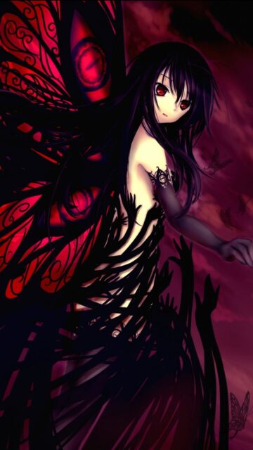 Accel World Dark Butterfly Anime Wallpaper Elegance
