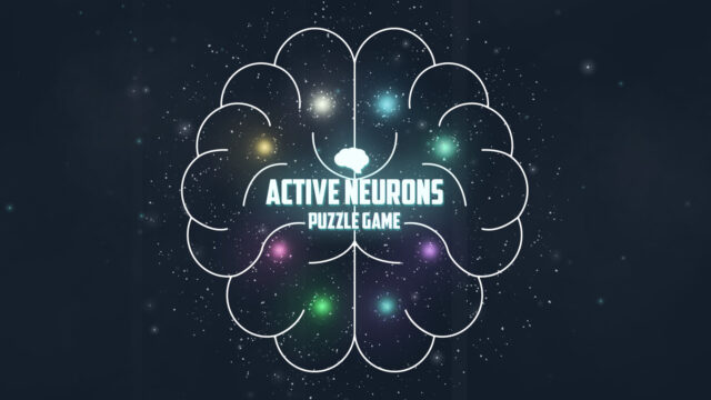 Active Neurons Puzzle Game Wallpaper with Colorful Brain Illustration and Starry Background