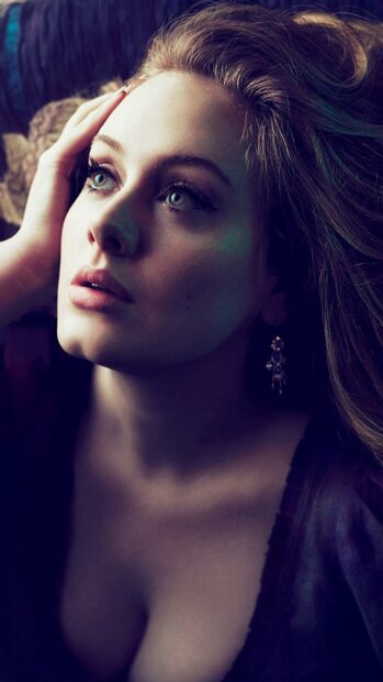 A close up portrait of Adele showing her thoughtful expression and delicate features, HD Mobile Wallpaper
