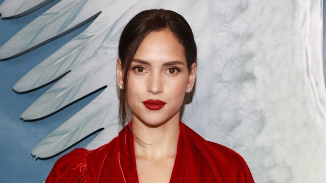 Adria Arjona Stunning Red Dress Close Up Wallpaper for HD Backgrounds