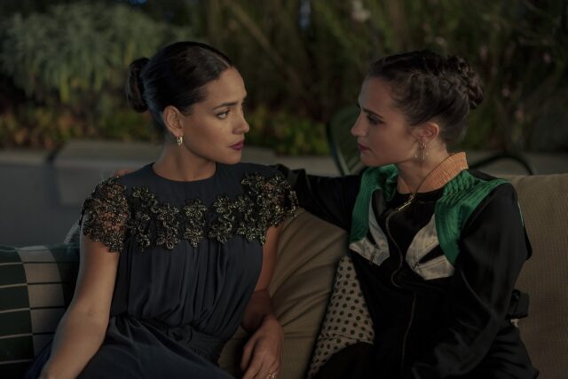 Adria Arjona Wallpapers Intense Conversation Scene with Elegant Evening Attire