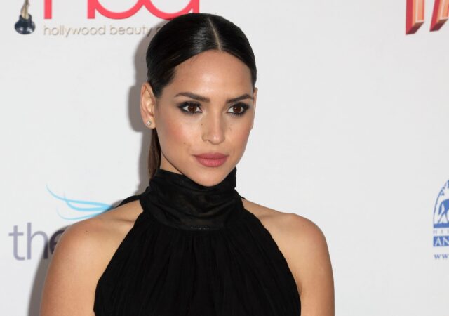 Adria Arjona elegant portrait in black dress perfect for wallpapers and backgrounds