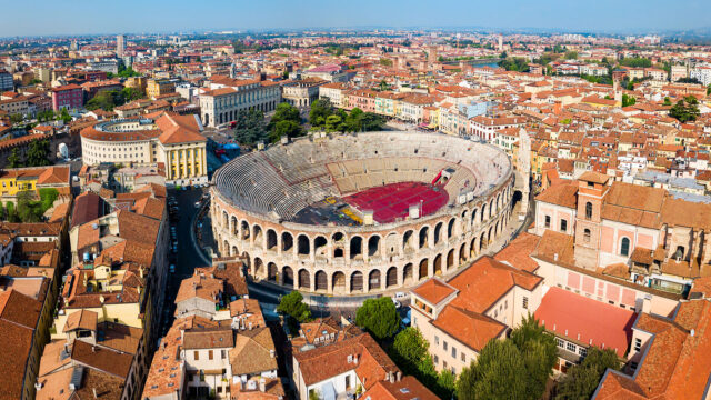Aerial View Of Arena Di Verona In Italy