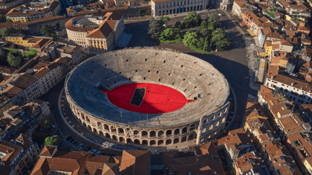 Aerial View Of The Historic Arena Di Verona In Italy