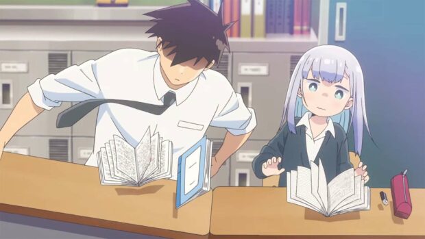 A boy and a girl are reading books in the library in Aharen San Wa Hakarenai Wallpapers, HD Desktop Wallpaper
