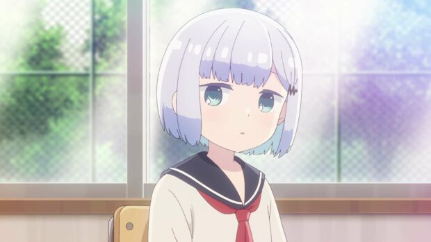 Aharen San is sitting thoughtfully in a classroom setting, Aharen San Wa Hakarenai Wallpapers, HD Desktop Wallpaper