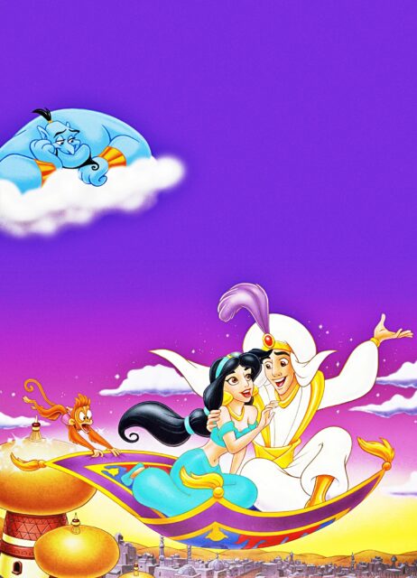 Aladdin Cartoon Wallpapers Magical Flying Carpet Ride with Genie and Friends