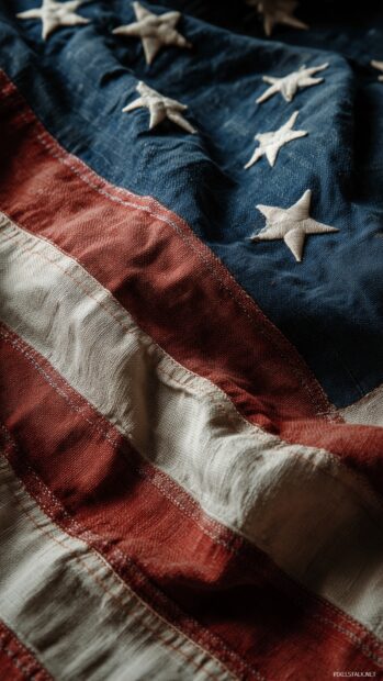 American flag aesthetic, a retro inspired backdrop showcasing the American flag with a nostalgic color palette, appealing to vintage lovers.