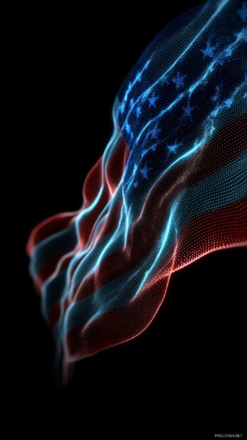 American flag screensaver, a dynamic and flowing animation of the American flag, capturing the essence of patriotism in a captivating visual.