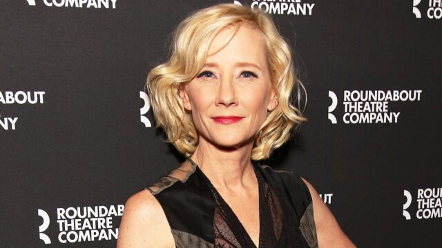 Anne Heche Elegant Wallpaper In Black Dress At Theatre Event