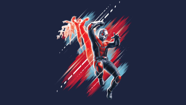 Ant Man Dynamic Action Pose with Motion Blur Digital Art Wallpaper