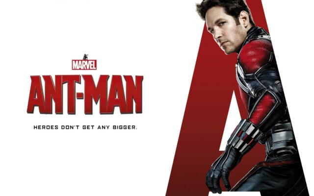 Ant Man Marvel Movie Wallpaper with Paul Rudd in Suit and Red Background
